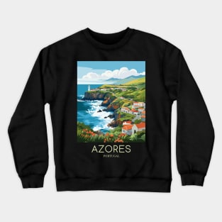 A Pop Art Travel Print of Azores - Portugal Crewneck Sweatshirt